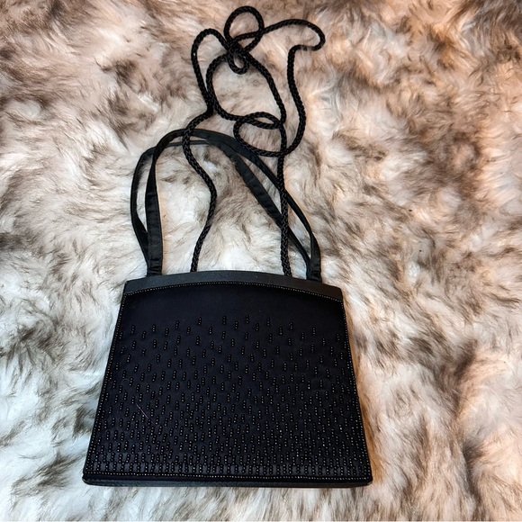 🖤Valerie Stevens Black Beaded Shoulder Bag🖤 - Picture 1 of 8